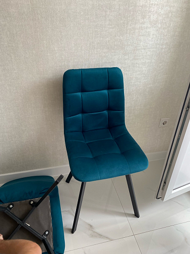 Стул на металлокаркасе Чилли К светло-серый велюр / черный каркас фото покупателя 141