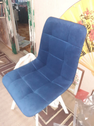 Стул на металлокаркасе Чилли К светло-серый велюр / черный каркас фото покупателя 745