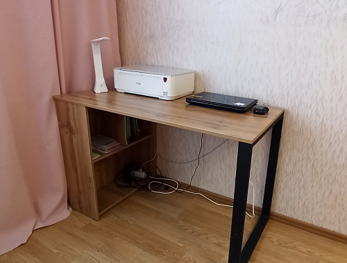 Письменный стол Битти Лофт 116х60х75 дуб делано светлый / белый матовый фото покупателя 50