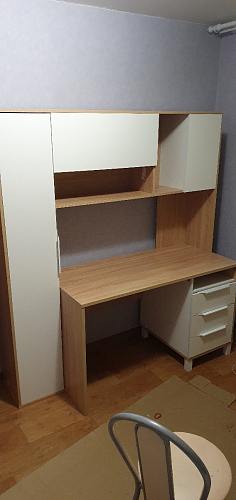 Компьютерный стол Комфорт 12.95 N дуб сонома / сатин фото покупателя 2