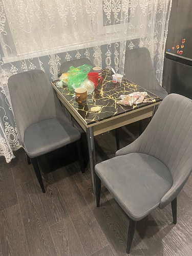 Стул на металлокаркасе Kora black / gray фото покупателя 399