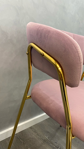 Стул на металлокаркасе Kamelia голубой / голубой / золотой фото покупателя 76