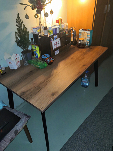 Стол Тринити Лофт 120 32 мм дуб галифакс табако / черный матовый фото покупателя 460