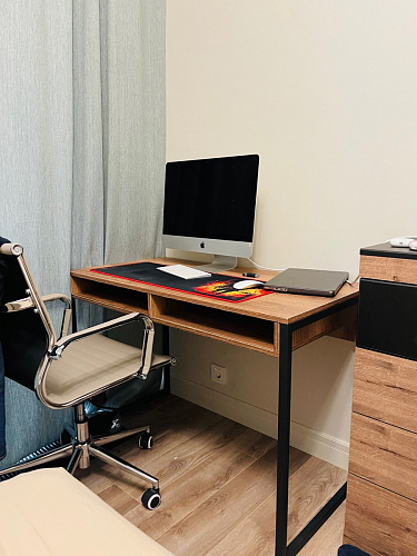 Письменный стол Леон Лофт бетон / черный матовый фото покупателя 125