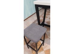 Барный стул Лофт кожзам темно-серый / черный матовый фото покупателя 67