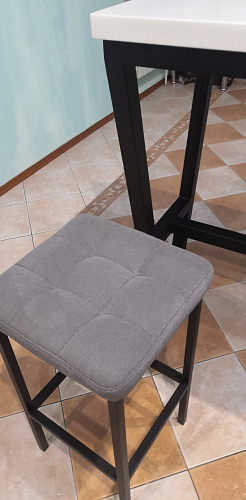 Барный стул Лофт ткань канди грей / черный матовый фото покупателя 68