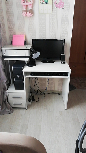 Стол компьютерный Джаз-24 правый белый фото покупателя 3