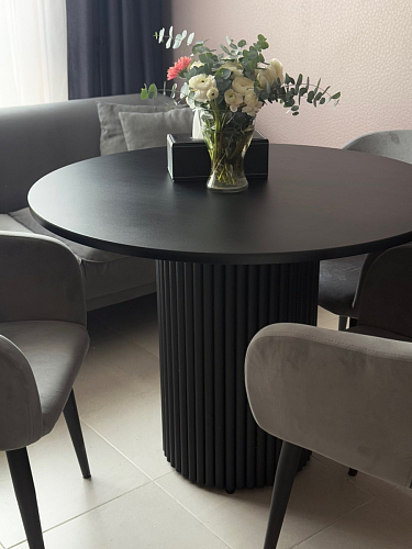 Керамический стол Барел 110 patagonoa bianco repose / черный фото покупателя 18