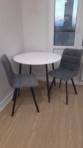 Стул на металлокаркасе Чилли К темно-серый (velutto 32) / черный фото покупателя 493