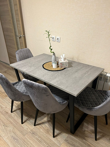 Деревянный стол Лота Лофт 140х80 черный матовый / бетон светлый фото покупателя 900