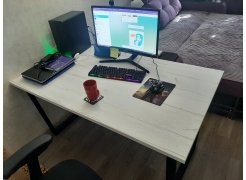 Стол Лота Лофт 140 25 мм черный матовый / бетон фото покупателя 635