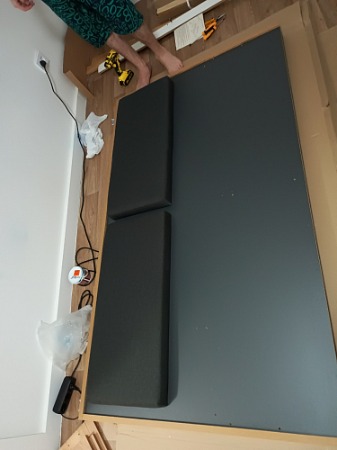 Двуспальная кровать Клауд 160х200 парящая дуб крафт золотой / антрацит фото покупателя 43