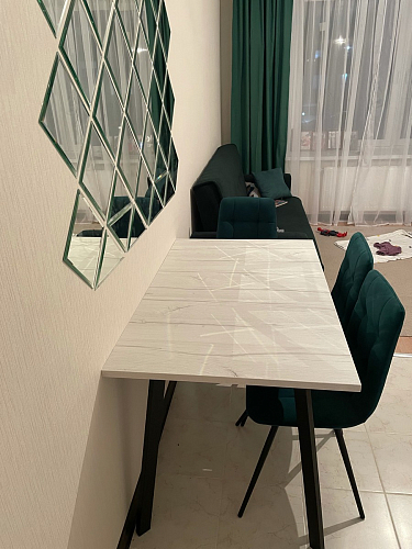 Стол раскладной Колон Лофт 120 32 мм дуб галифакс табако / черный матовый фото покупателя 24