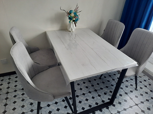 Деревянный стол Лота Лофт 140х80 черный матовый / бетон светлый фото покупателя 832