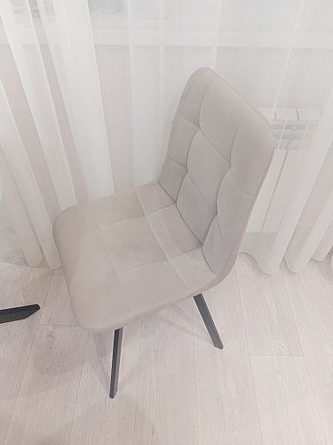 Стул на металлокаркасе Чилли К светло-серый велюр / черный каркас фото покупателя 339