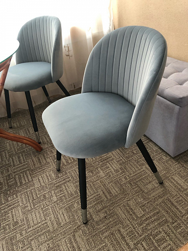 Стул на металлокаркасе Gabi dark beige / black / silver фото покупателя 482