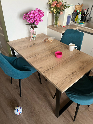 Деревянный стол Лота Лофт 120x75 дуб крафт табачный / черный матовый фото покупателя 16