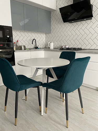 Стул на металлокаркасе Seda 1 latte / black / gold фото покупателя 17