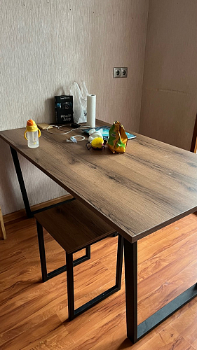 Деревянный стол Лота Лофт 120х75 белый матовый / дуб крафт золотой фото покупателя 272