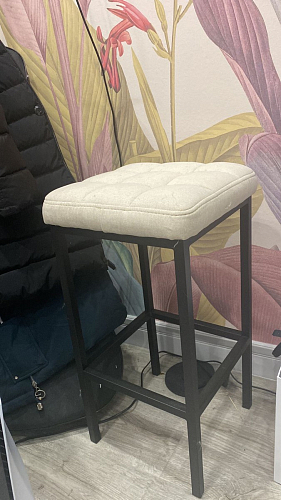 Барный стул Лофт ткань канди крем / черный матовый фото покупателя 82