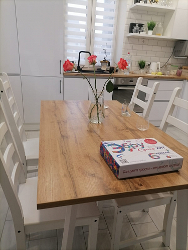 Стол Тринити Лофт 120 32 мм дуб галифакс табако / черный матовый фото покупателя 379