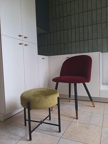 Стул на металлокаркасе Gabi 1 light purple / black / gold фото покупателя 99