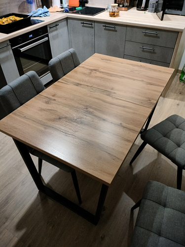 Деревянный стол Лота Лофт 140х80 дуб крафт табачный / черный матовый фото покупателя 107