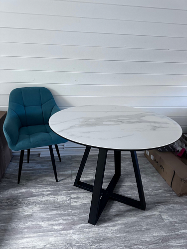 Стеклянный стол Норфолк 100 золото фото покупателя 51