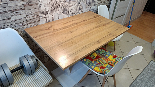 Деревянный стол Барон О 200 х 90 белая пленка шагрень / белый фото покупателя 13