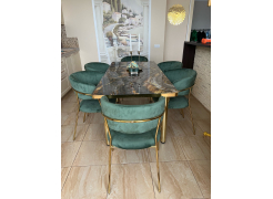 Стул на металлокаркасе Kamelia зеленый / золото фото покупателя 96