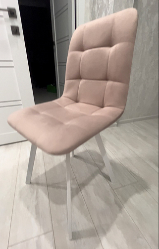 Стул на металлокаркасе Чилли К светло-серый велюр / черный каркас фото покупателя 700