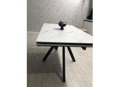 Керамический стол Вилли 140 (200) х 80 белый мрамор alpin white / snow white / белый фото покупателя 18