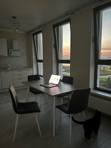 Стол Тринити Лофт 120 32 мм бетон / черный матовый фото покупателя 250