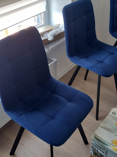 Стул на металлокаркасе Чилли К темно-серый (velutto 32) / черный фото покупателя 241