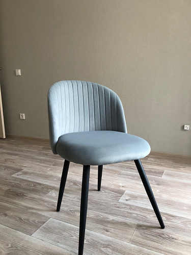 Стул на металлокаркасе Gabi 1 light blue / black / gold фото покупателя 278