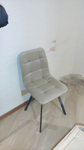 Стул на металлокаркасе Чилли К светло-серый велюр / черный каркас фото покупателя 1132