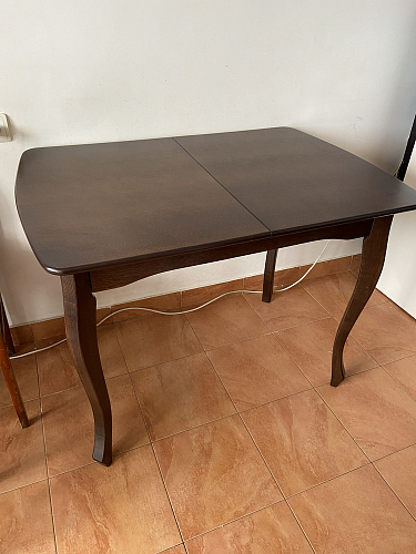 Деревянный стол Caterina/Катерина 100-130x70x75 айвори вайт / бук фото покупателя 8