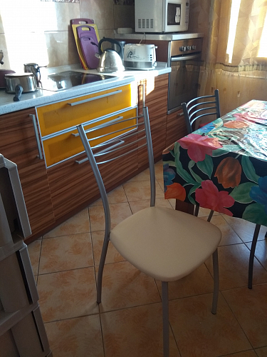 Стул на металлокаркасе Goki с мягкой спинкой серый полимер / светлый мусс фото покупателя 1