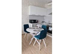 Стул на металлокаркасе Чилли синяя ткань / белый фото покупателя 191