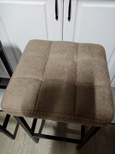 Барный стул Лофт микровелюр катания изумруд / черный матовый фото покупателя 67