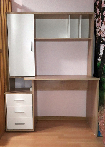 Компьютерный стол КСТ-16 левый дуб сонома / белый фото покупателя 31