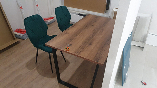 Деревянный стол Лота Лофт 120х75 белый матовый / дуб крафт золотой фото покупателя 425