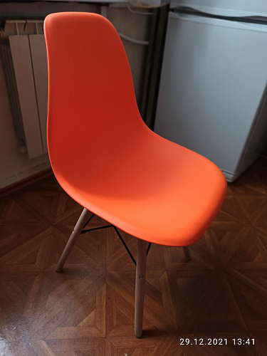 Пластиковый стул Eames PC-015 серо-голубой / дерево фото покупателя 109