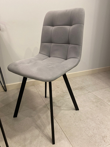 Стул на металлокаркасе Чилли К темно-серый (velutto 32) / черный фото покупателя 484