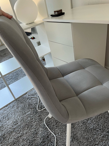 Стул на металлокаркасе Чилли синяя ткань / белый фото покупателя 788