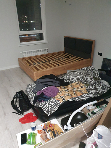 Двуспальная кровать Клауд 160х200 парящая дуб крафт золотой / антрацит фото покупателя 61