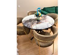 Стул на металлокаркасе Kamelia темно-серый / золотой фото покупателя 28