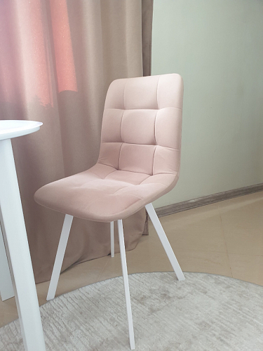 Стул на металлокаркасе Чилли синяя ткань / белый фото покупателя 320