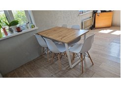 Деревянный стол Лота Лофт 120(160)х75 черный матовый / бетон светлый фото покупателя 837