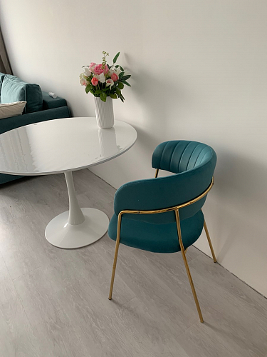 Стул на металлокаркасе Kamelia светло-фиолетовый / золотой фото покупателя 3